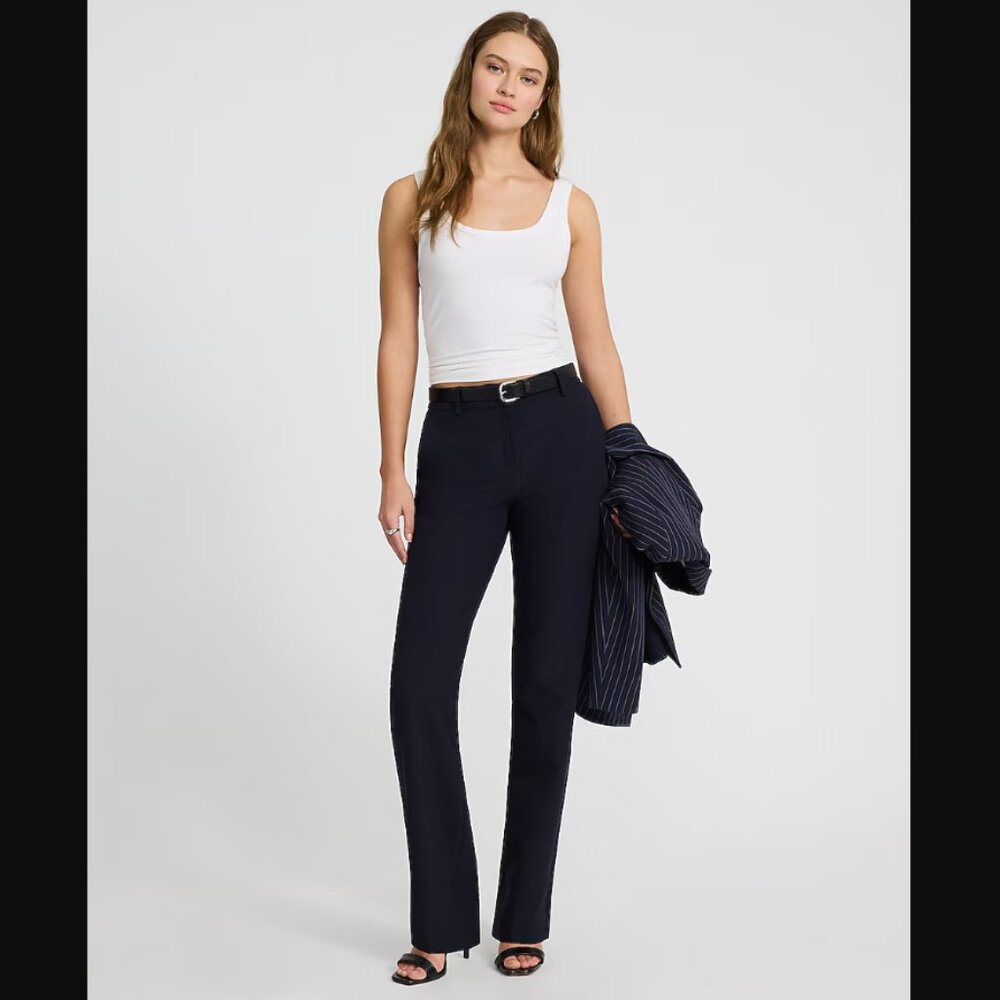 Express Editor Mid Rise Stretch Bootcut Pant, 4S, Black